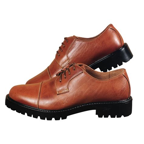 Prada Men's Brown Leather 2EC122 Lace Up Oxford Shoes, 